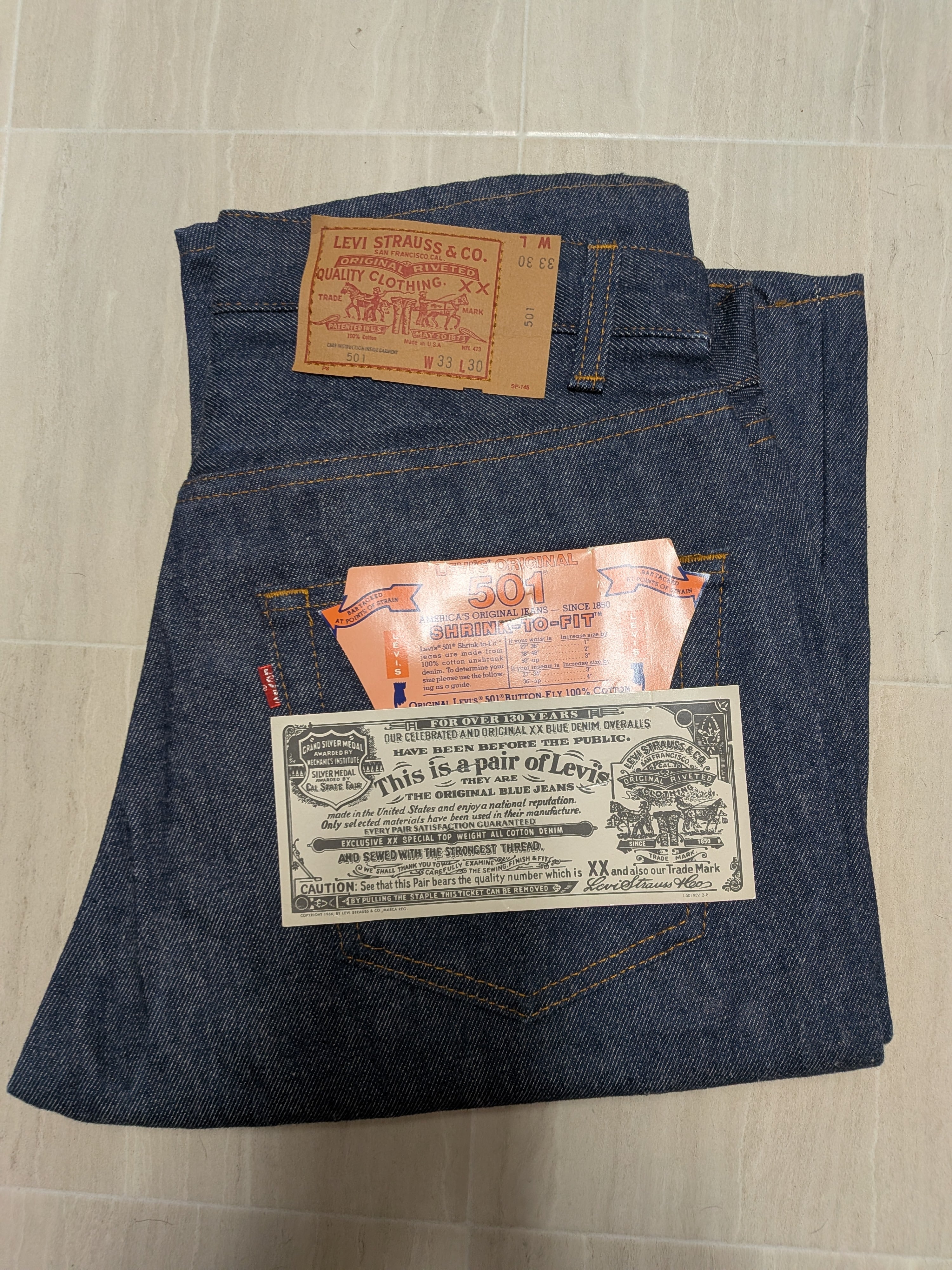 希少 80's 内股シングル Levi''s リーバイス 501 デッドストック