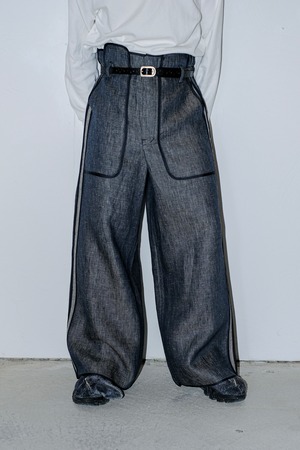 【i`m here : 】with PIPING : LINEN PANTS