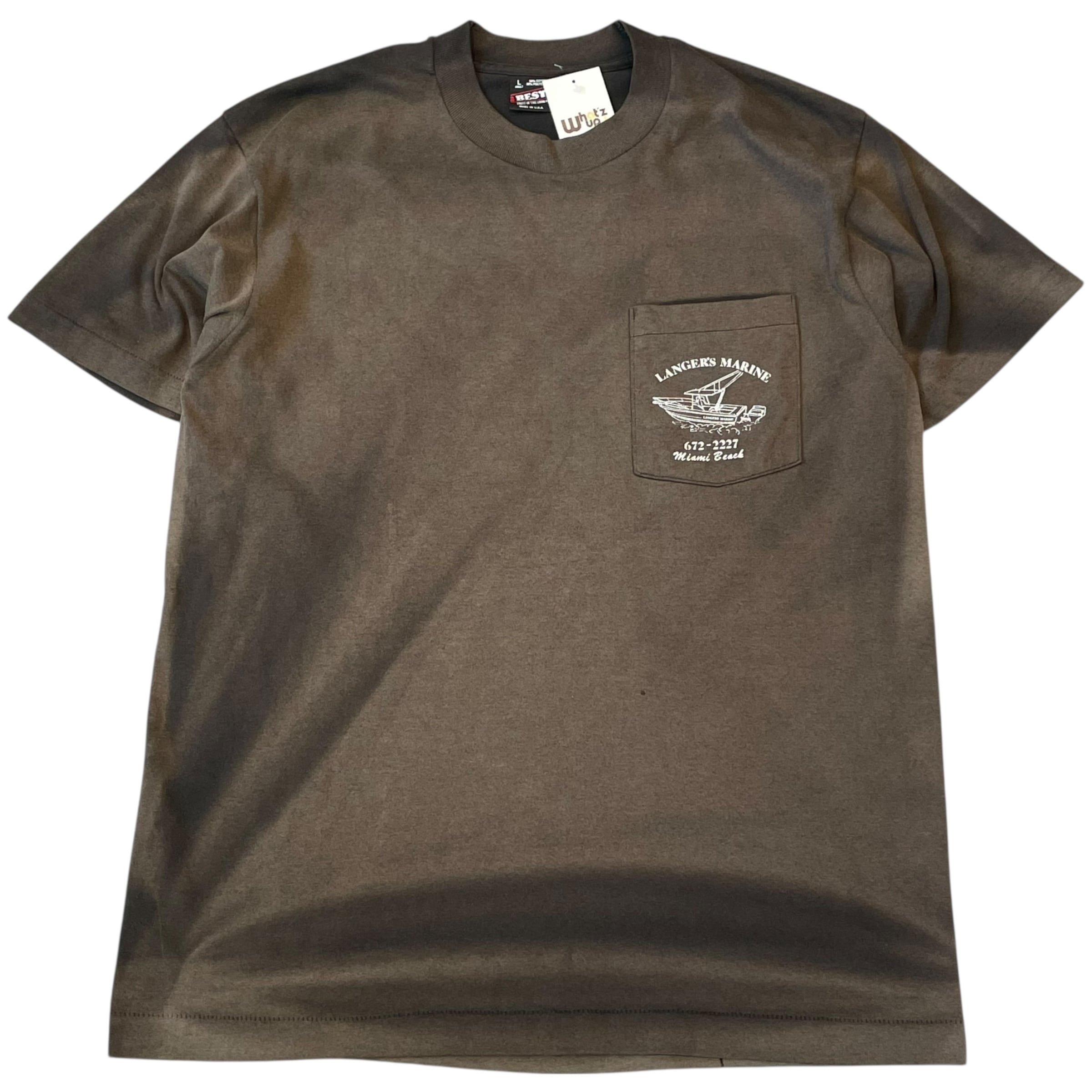 90s LANGERS MARINE "Good fade" pocket T-shirt