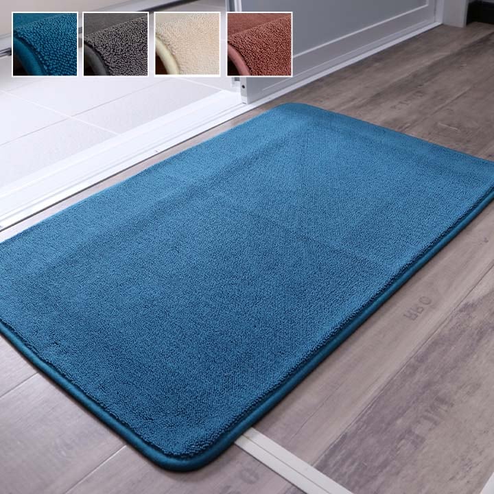 バスマット 速乾 吸水性抜群 タオル地風 さらっと 約50×75cm グレー