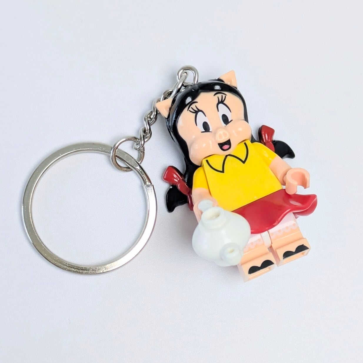 【 ブロックフィギュアキーホルダー 】 Looney Tunes（ ルーニー・テューンズ ） / ペチュニア・ピッグ　〚アメリカン雑貨 アメトイ〛