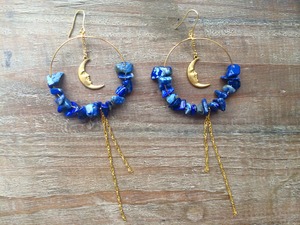 Lapislazli hoops (moon)