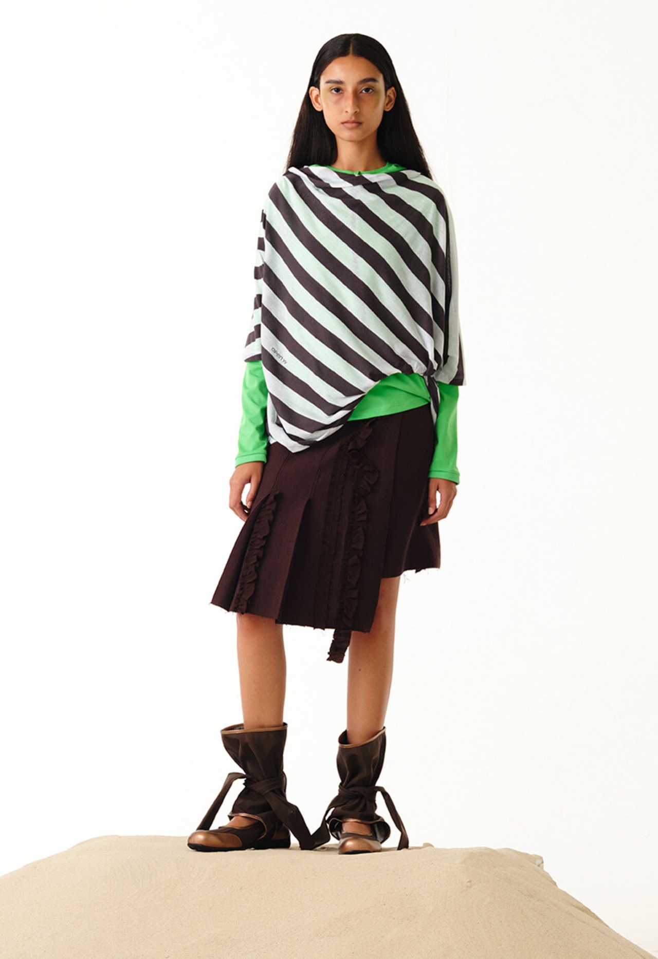【26SS】OPEN YY オープン ワイワイ / STRIPE COWL NECK TEE - 2