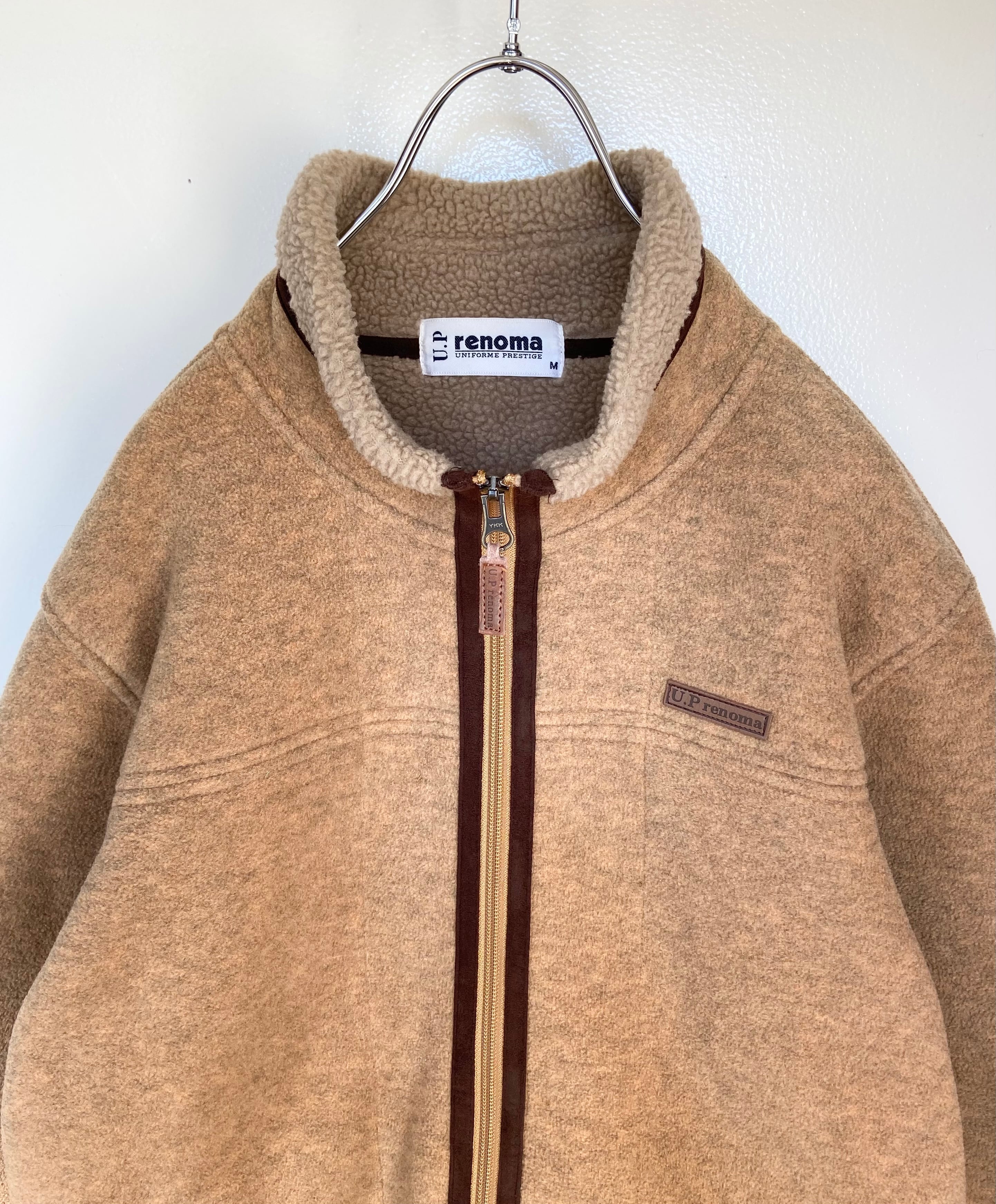 古着 renoma/レノマ フリース ブラウンベージュ ジャケット 裏地ボア