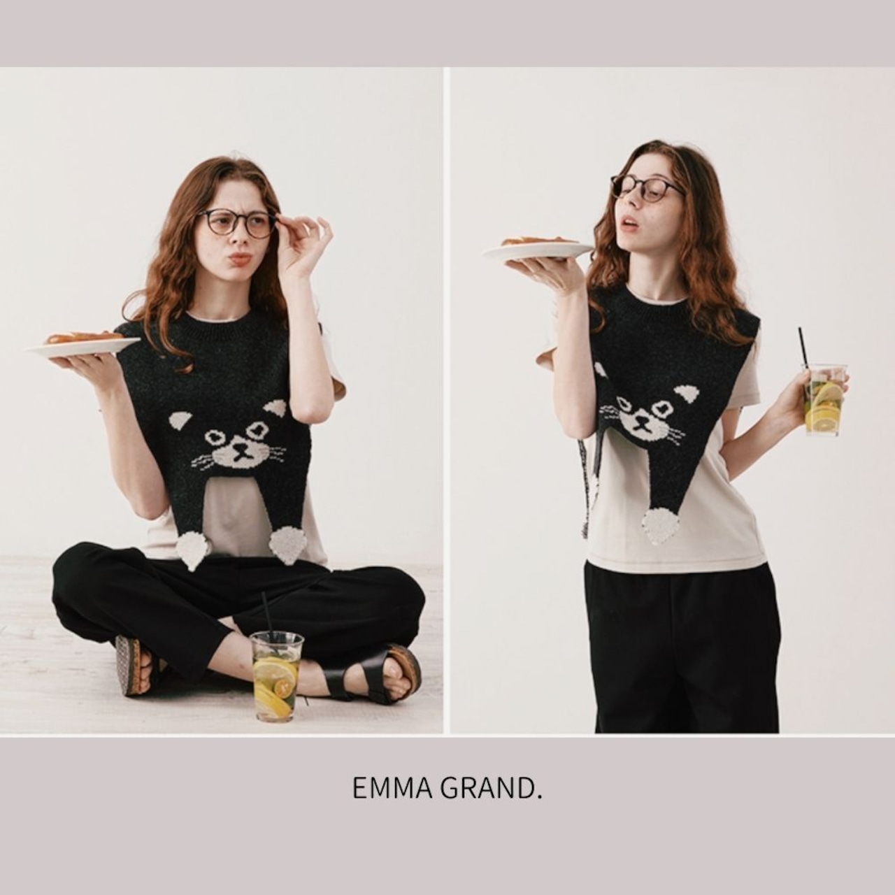 だらんと子猫のニットショルダーケープ E00591