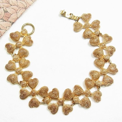 ゴールドトーンのメタルブレスレット　ヴィンテージアクセサリーのセール通販 11974BR