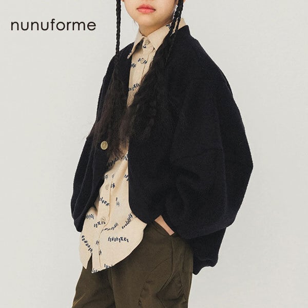 nunuforme 52-nf26-818-718/ポインテッド スリーブ カーディガン Black XL
