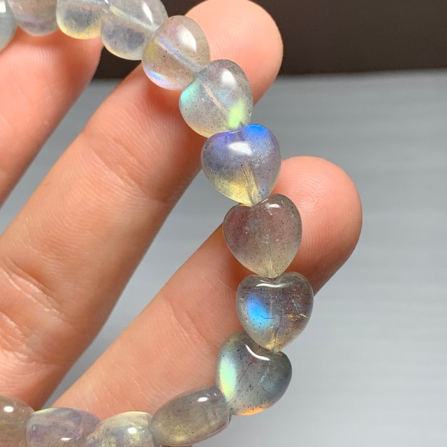 no3.シラーが美しい☆ハート・ラブラドライト ブレスレット