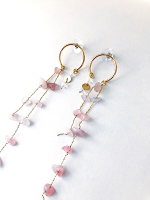 Pink chandelier pierce (ピンクシャンデリア ピアス)