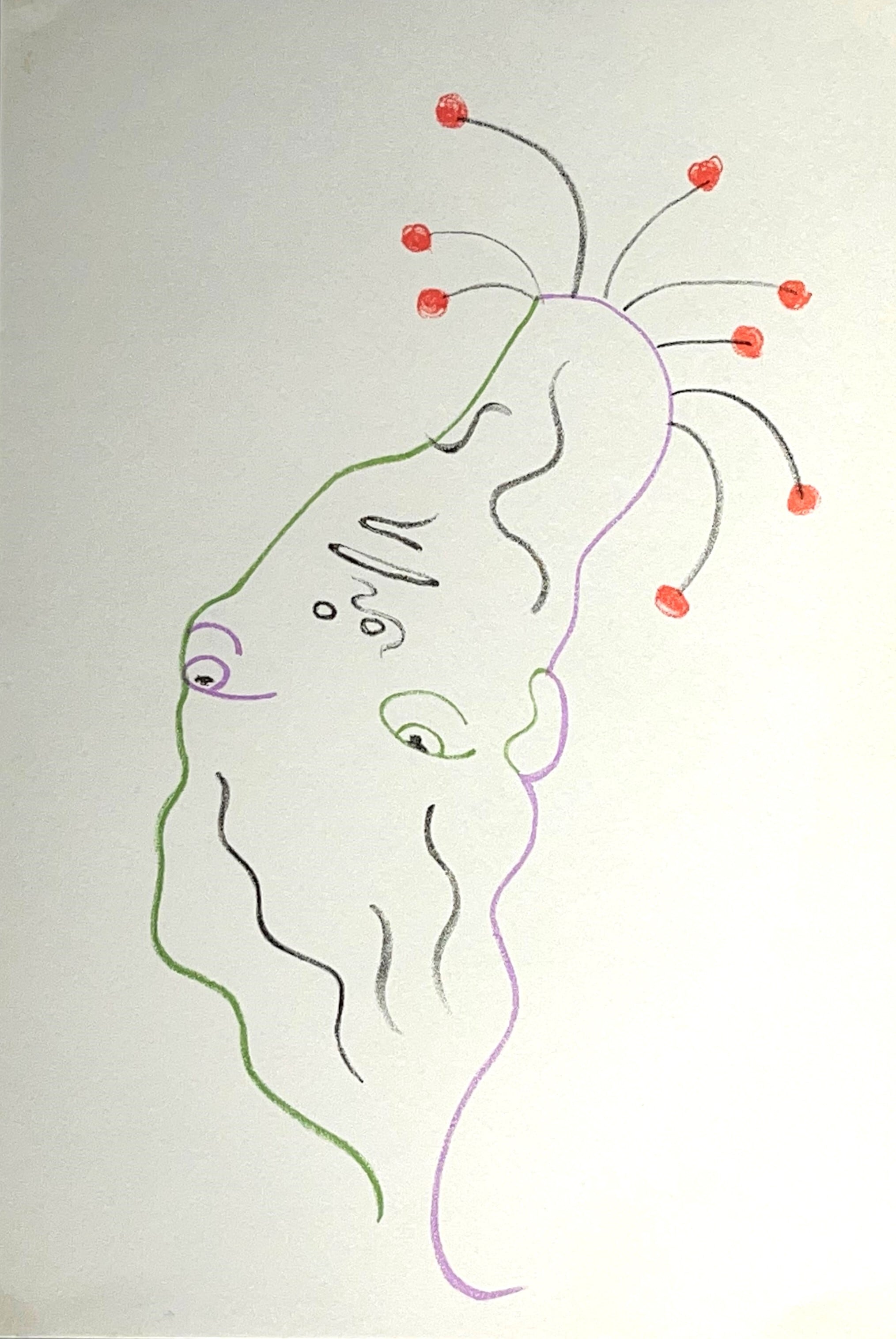 ジャン・コクトー『豪華な劇場』両面摺りリトグラフに手彩色入り 1114C