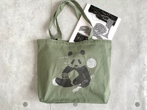 パンダのくったりトートバッグ（笹カラー)