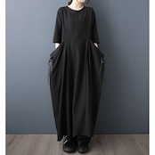 リボンポケット ロングワンピース  30231