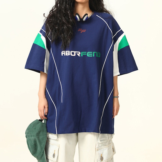 レーシングラインカラーブロックTシャツ 2col R02494