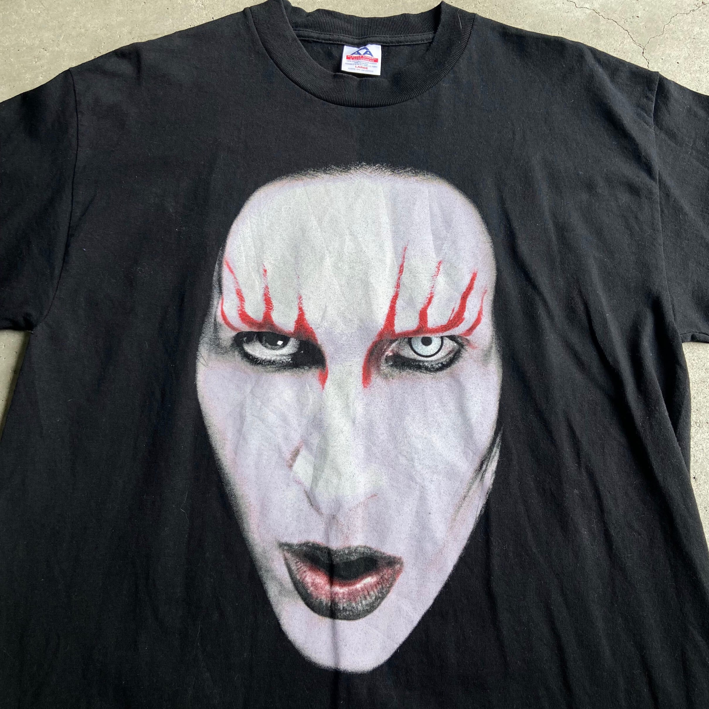 2000年 Marilyn Manson マリリンマンソン プリントTシャツ メンズL 古着 00s ビンテージ ヴィンテージ ブラック 黒 バンT  バンドTシャツ【Tシャツ】【GSS07】【CS2209-30】【HA10】【cs2212-10a】【23T】【AN20】 | cave