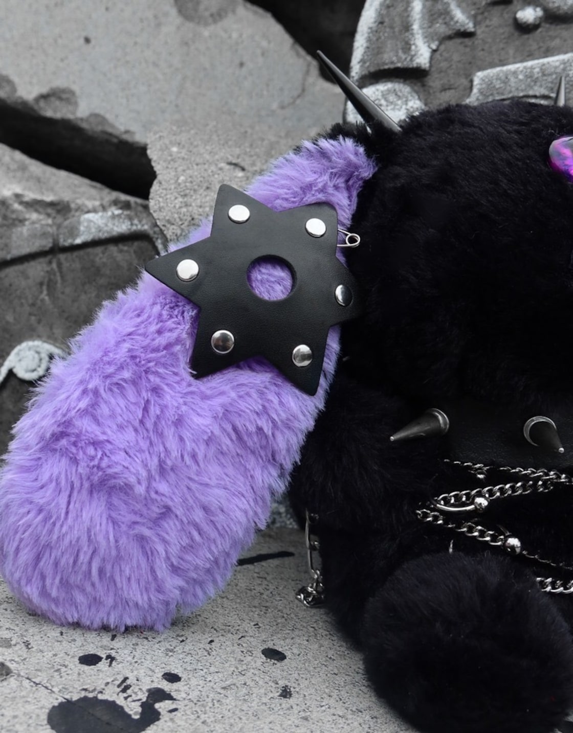 病みかわいい グロい ブラック暗黒悪魔うさぎぬいぐるみバック 