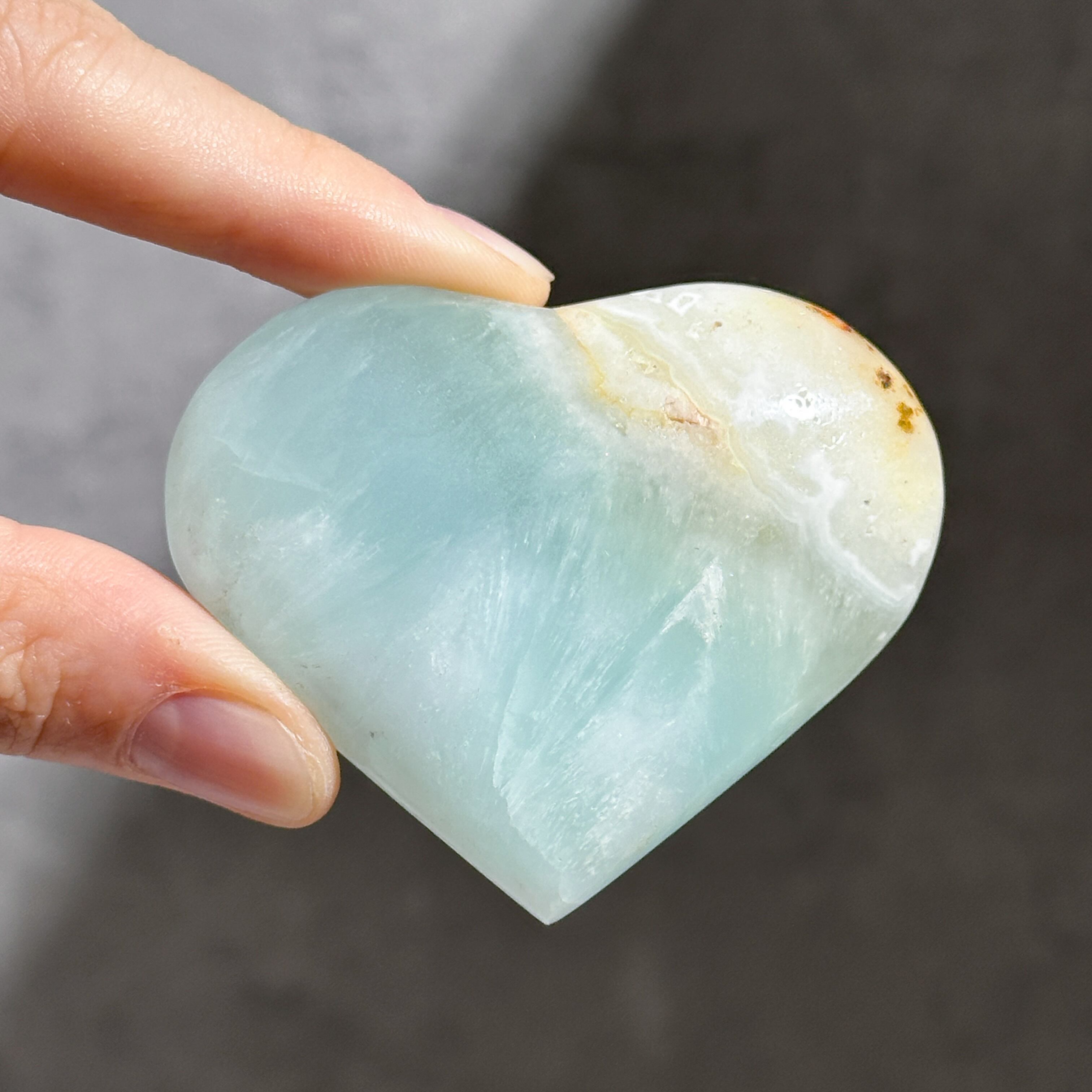 カリビアンブルーカルサイト ハート 22◇Caribbian Blue Calcite
