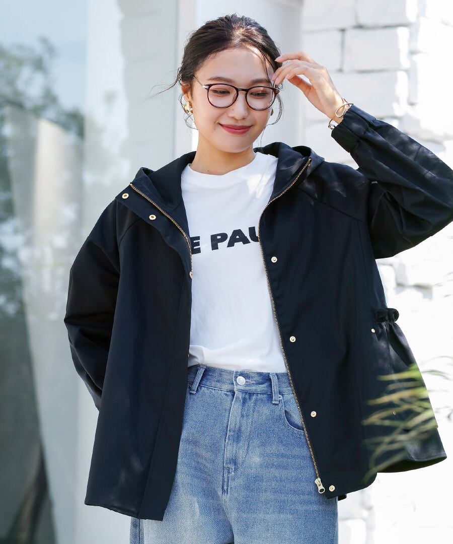 極美品　FENNEL ティアードフリルパーカー　アウター　ブルゾン SALE 30％OFF】【 Nano-Tex加工 】クリアツイル・ティアードフリル