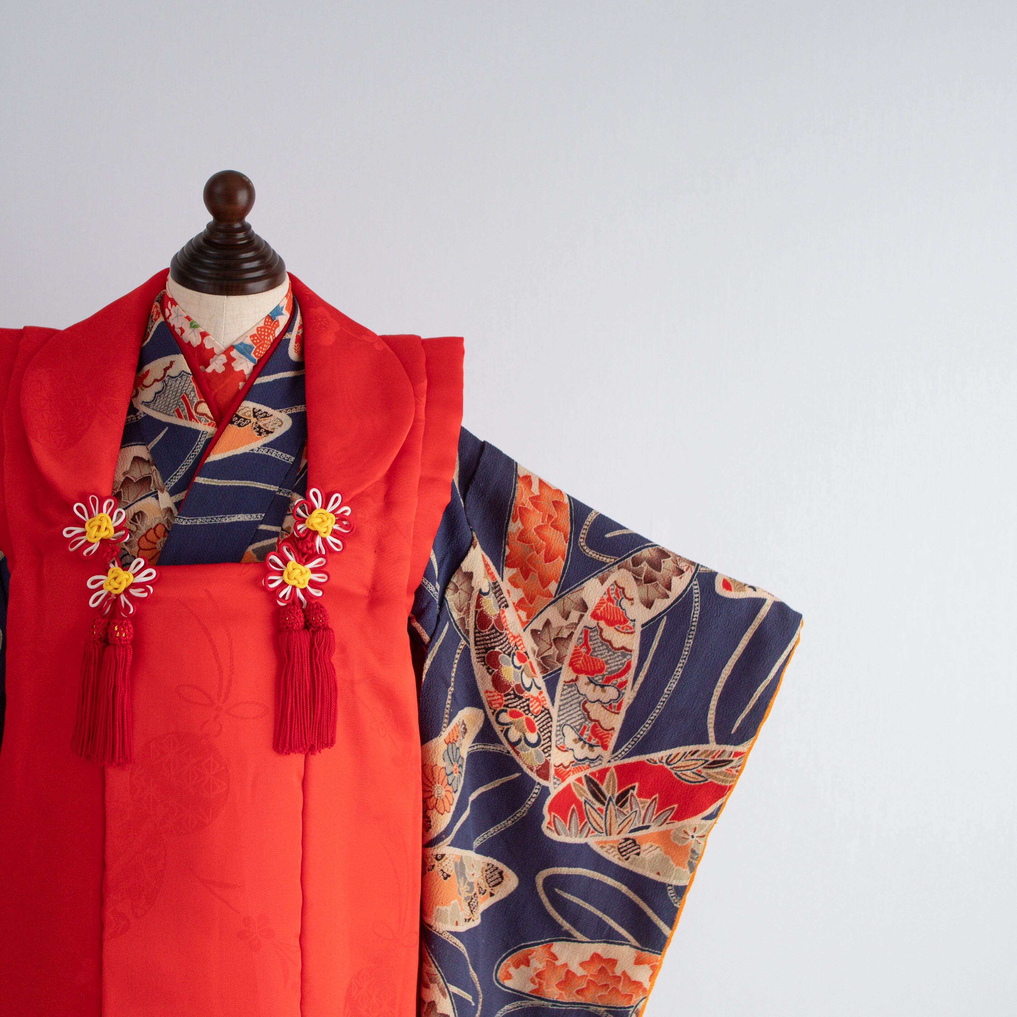 女の子被布style 『紺』/SA3025 (対応身長目安 85㎝~95cm)