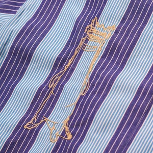【一点物】ULTRA Embroidery Blue Stripe Shirts "BEMULAR"