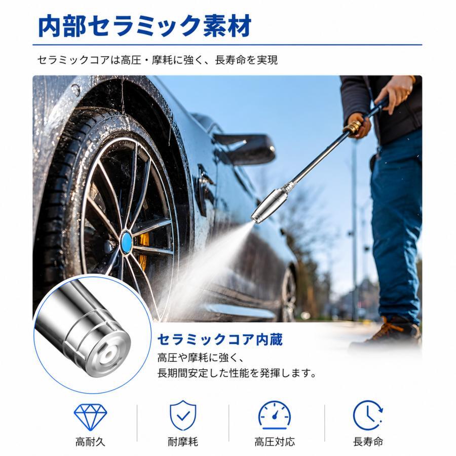 高圧洗浄機用 ターボノズル 4000PSI対応 360°回転ジェット 1/4クイック