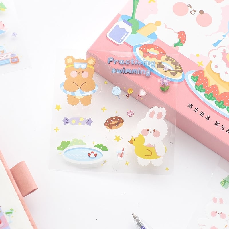 可愛いい❤️❤️フレークシール( ⸝⸝•ᴗ•⸝⸝ )くまパンの仲良し