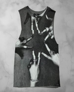 DIESEL Rings & Fingers Star Optical Graphic Sleeveless Top