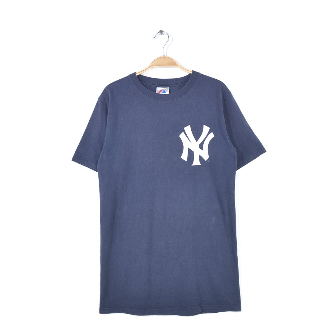 00s ニューヨークヤンキース デレクジーター Tシャツ MLB メジャーリーグ 背番号 マジェステック 紺 ネイビー NEW YORK YANKEES メンズM 古着 @BZ0319