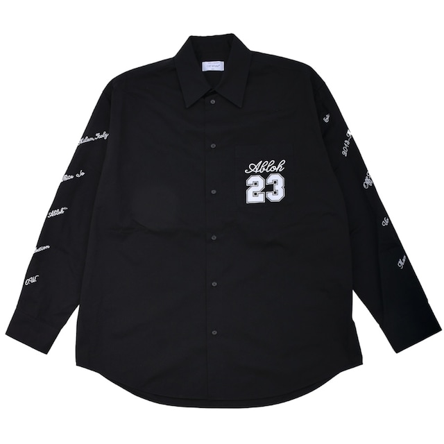 【OFF-WHITE】23 LOGO HEAVYCOT OVERSHIRT(BLACK/WHITE)