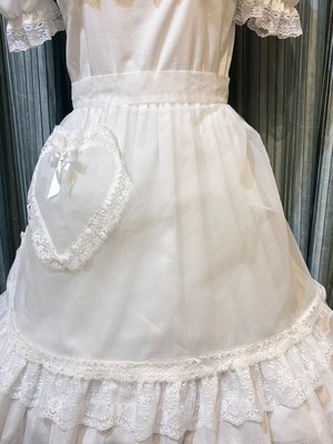50's60's  Heart Pocket sheer apron