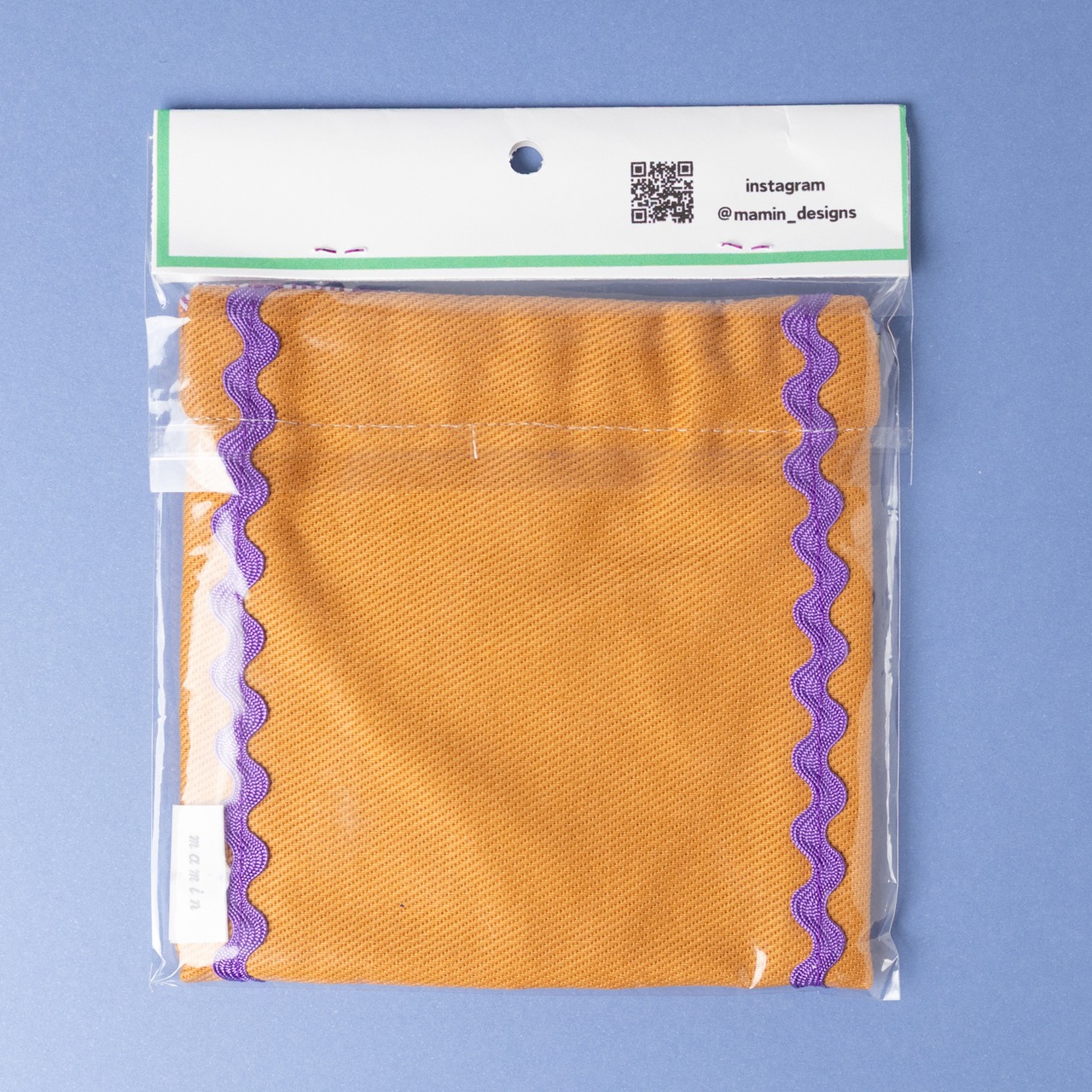 < mamin > 刺繍ミニポーチ - orange