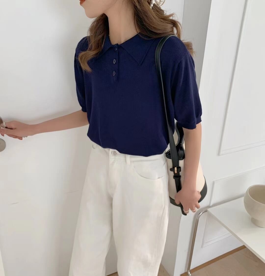 5分袖春ニット　AJ2205-619