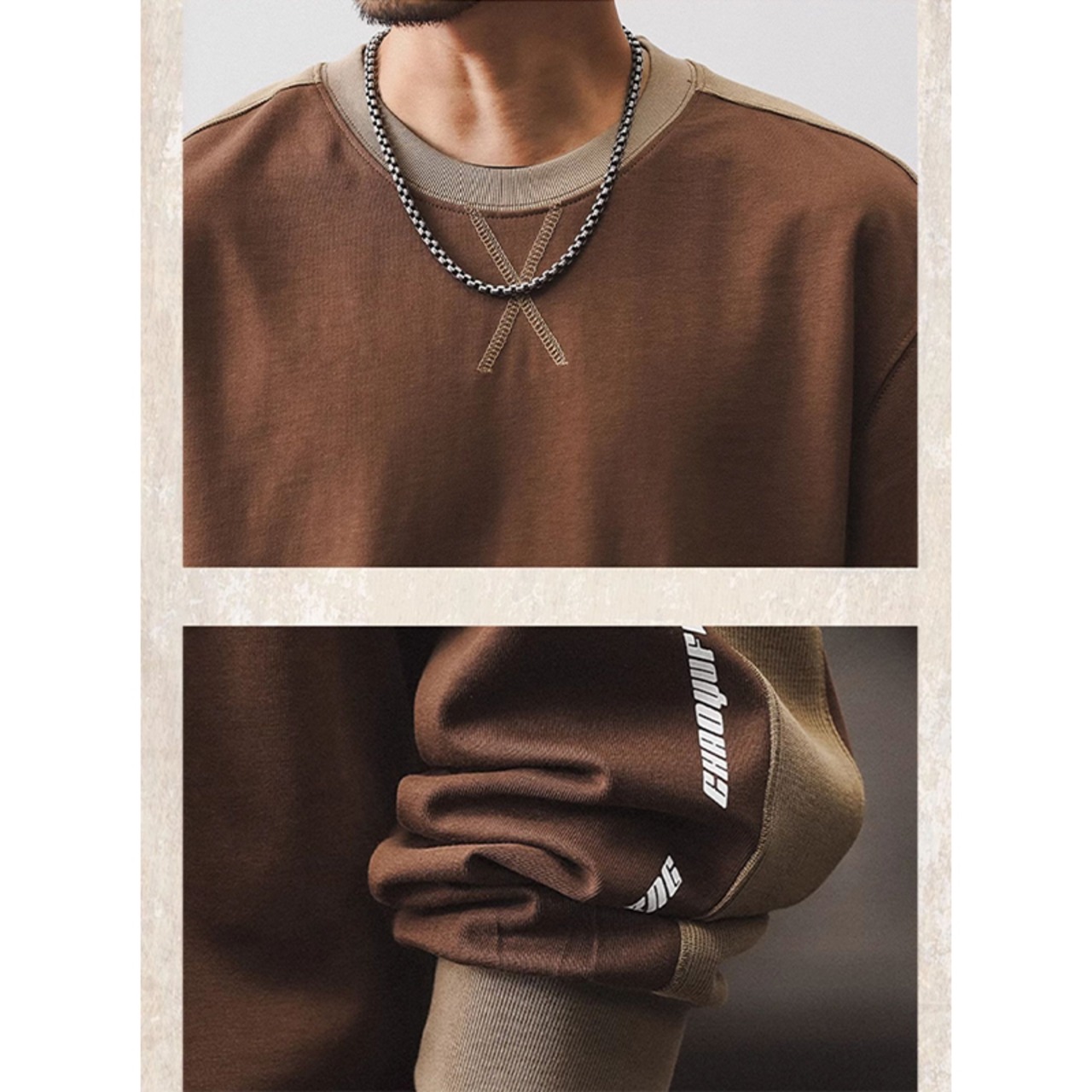 Bicolor crew neck cut and sew 0214 - 16