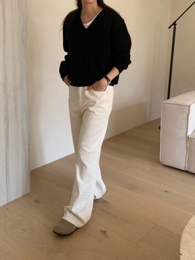 (予約) fl lanel / Cashmere V neck knit 4color