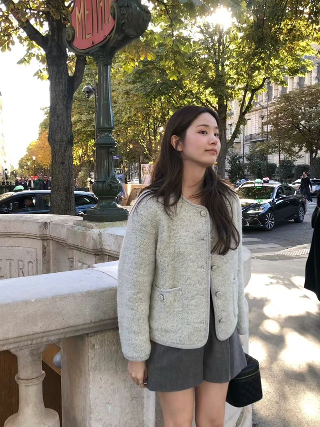 (OUNCE) alpaca boucle tweed jacket /2color