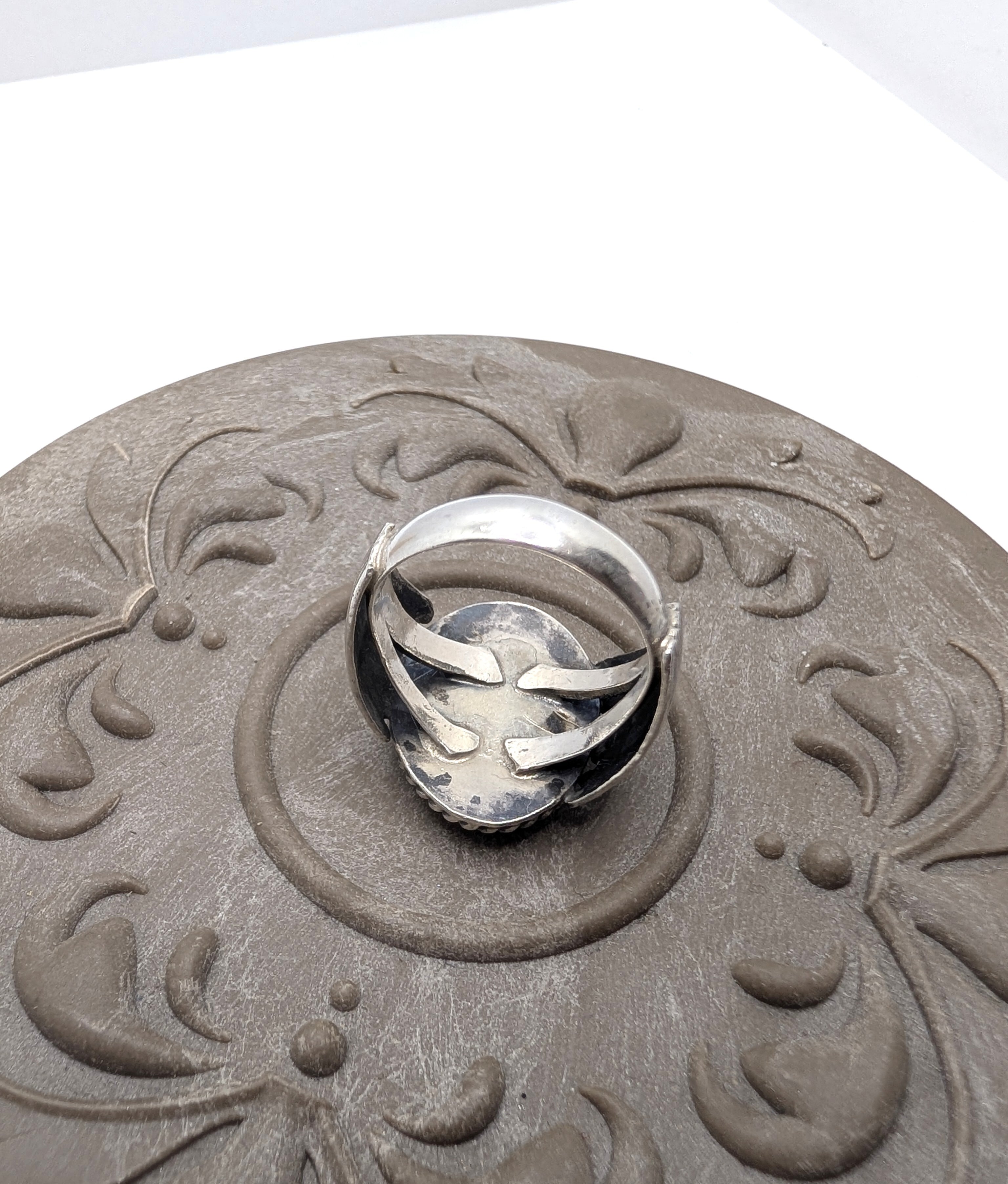 V271.ヴィンテージシルバーアクセサリー ターコイズリング 14号 | Le knot