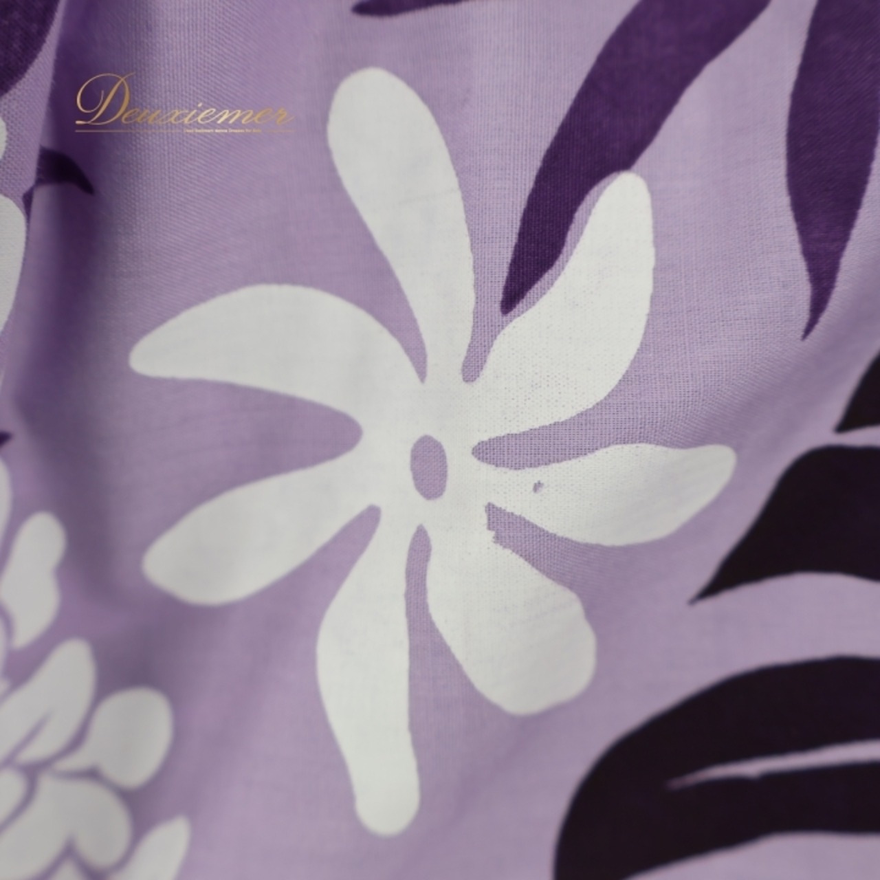 フラダンス 衣装 パウスカート パープル系 OK Hula Factory シングル フラ ダンス モンステラ柄 ティアレ柄 花柄 華やか ハワイアン アロハ スカート ハワイアンプリント 紫 ホワイト系 ブラック系