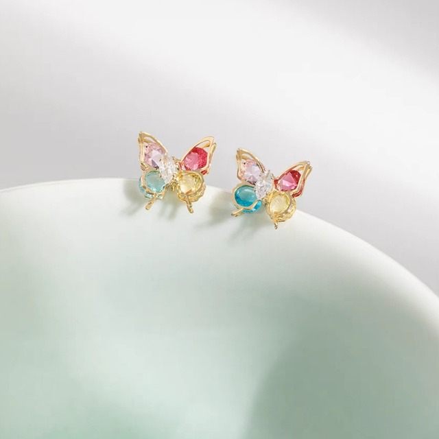 彩りバタフライ ピアス/イヤリング