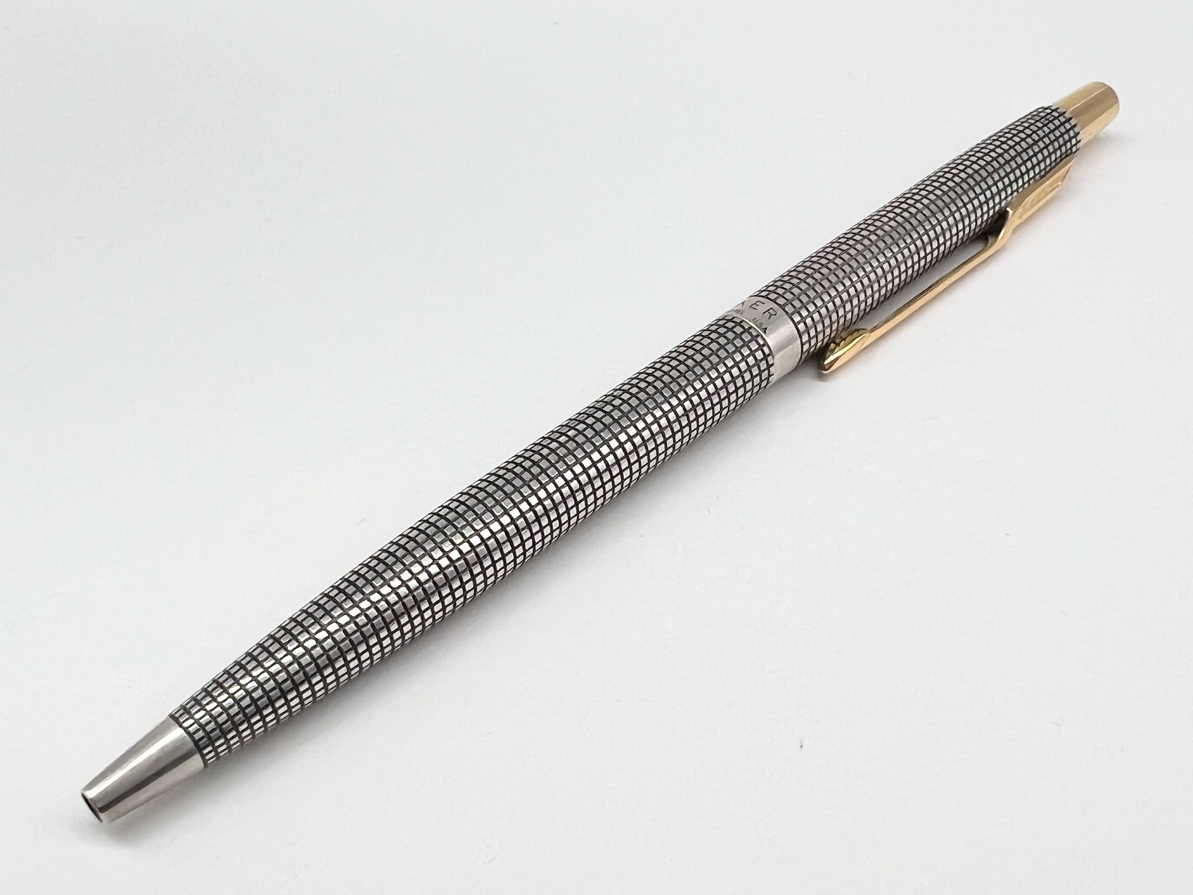 【セット販売】'70s　パーカー ７５　PARKER 75 Crosshatch grid　（極細字）　14K　（＋　パーカー ボールペン）　　　　　 02580 | 川口明弘の調整万年筆 powered by BASE