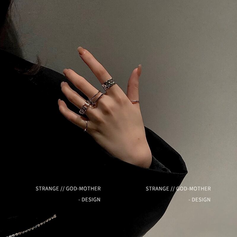 サブカル 服 地雷系 通販 闇かわいい コンビネーション リング 5ピース