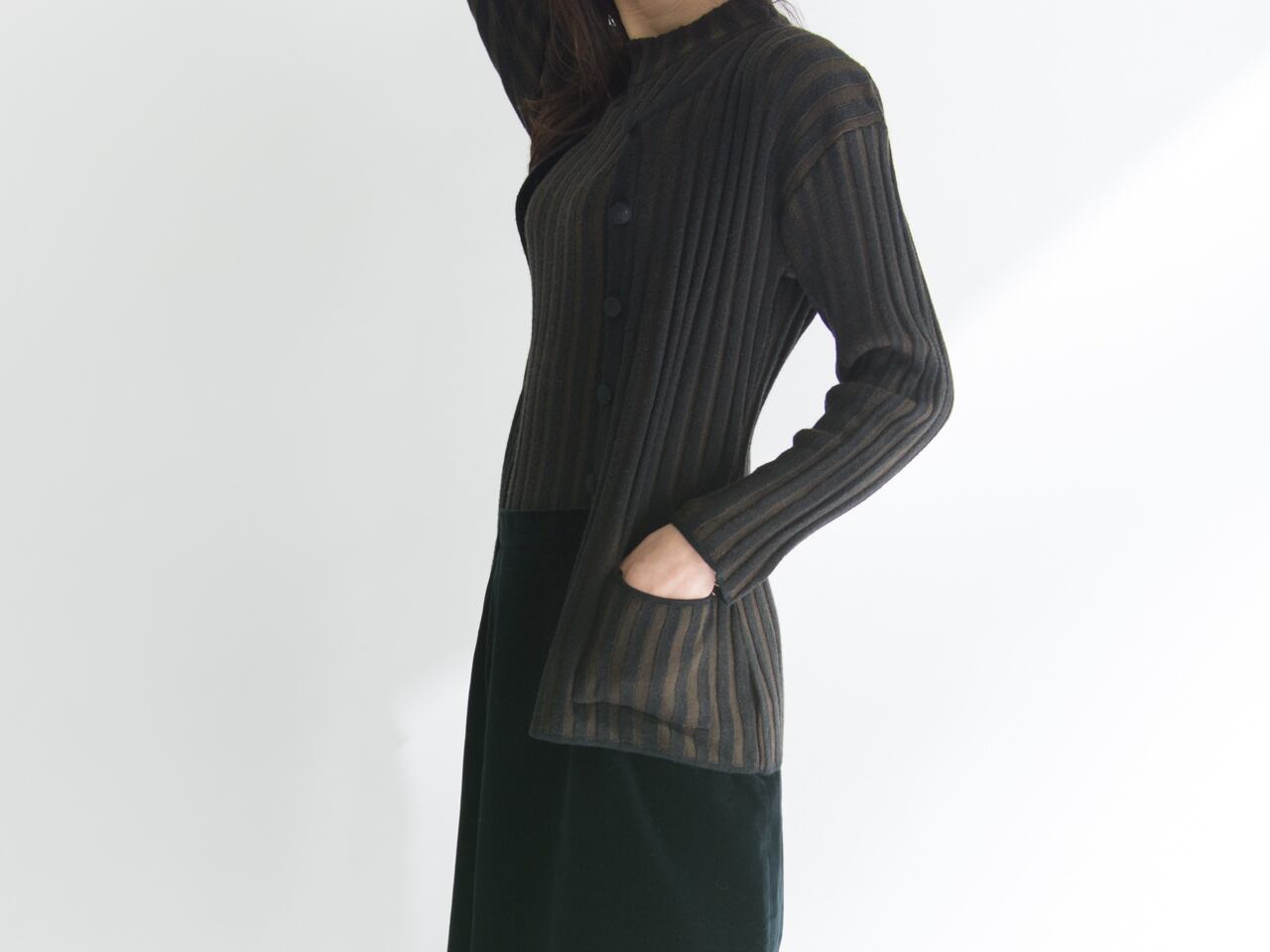 【Made in Italy】Ensemble by color rib knit （イタリア製 バイカラーリブニットアンサンブル）1c