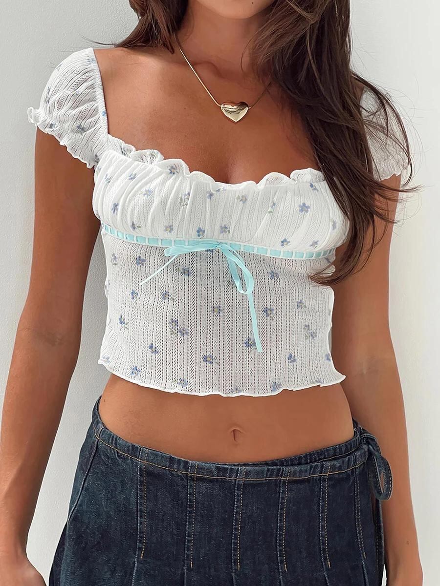 女性用半袖Tシャツ,レーストップ,スクエアネックトップ,カジュアル,多用途,ストリートウェア,y2k
