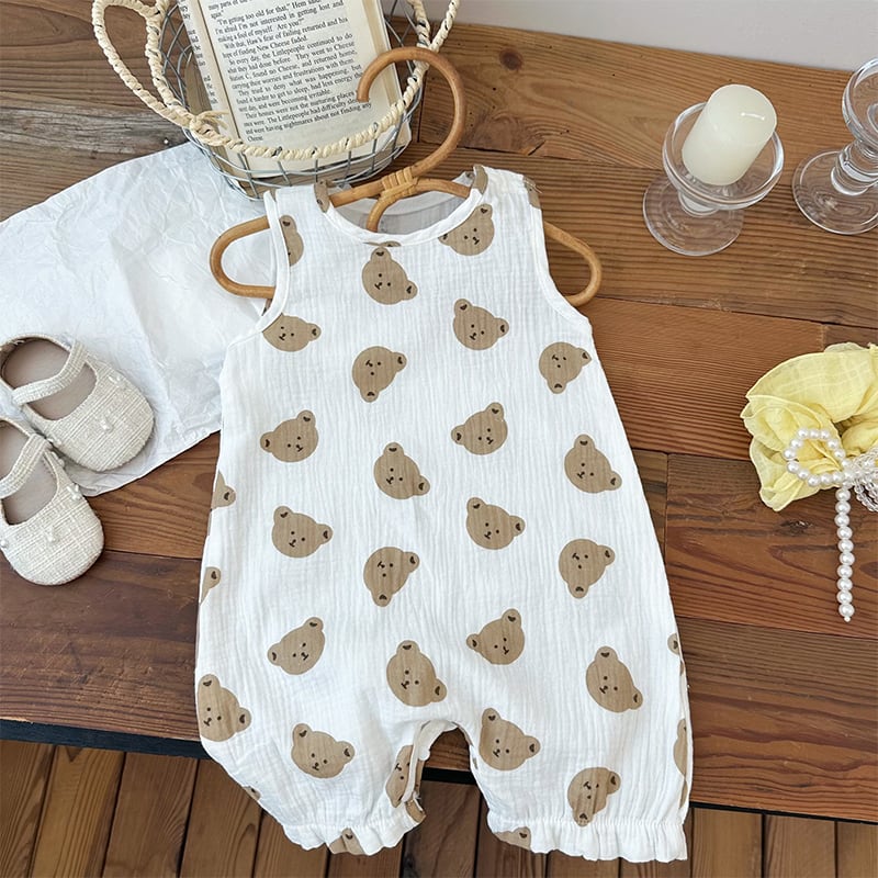 BABY】夏作小花or動物柄タンクトップロンパース | 韓国子供服通販 - Baker