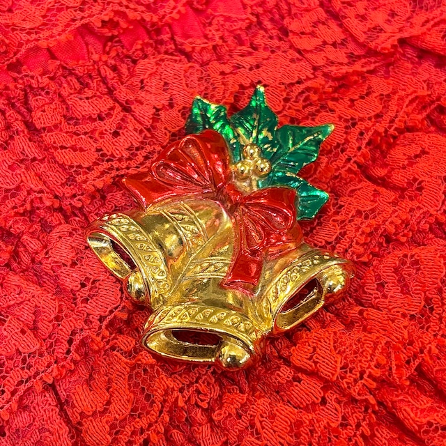 Christmas bell brooch