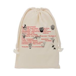M size Language of flowers pouch