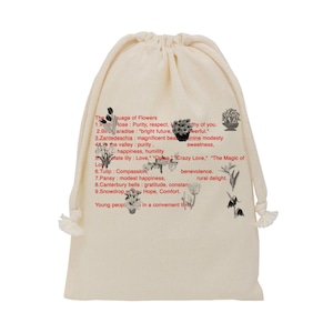 M size Language of flowers pouch