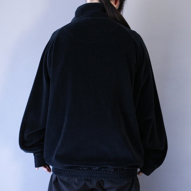 "SOUTH POLE" piping design over silhouette velours track jacket