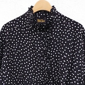 Pale Jute polka dot blouse black×white