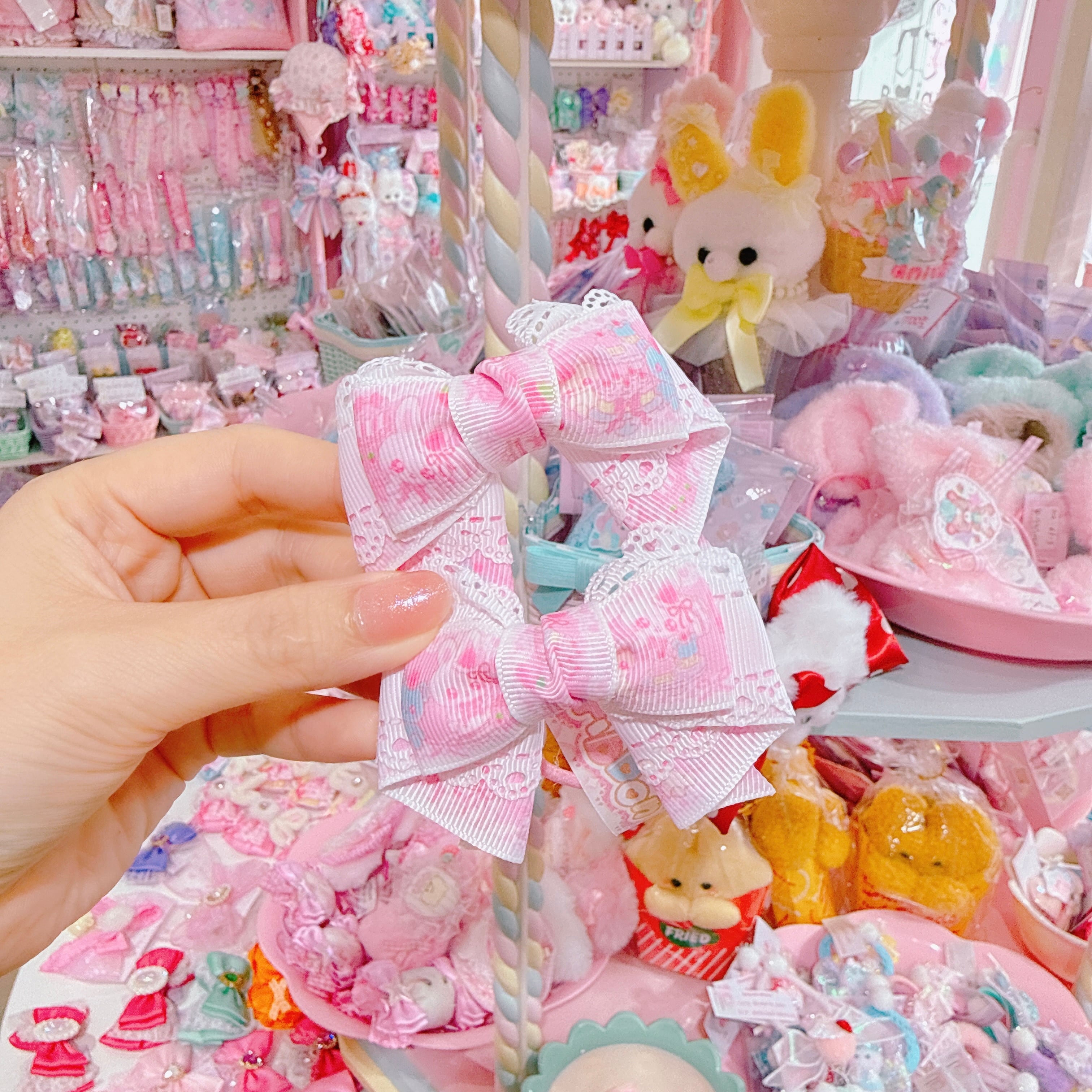 【C5】83-7カノンリボンツインヘアゴム