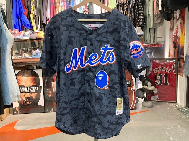 A BATHING APE × Mitchell&Ness NEWYORK METS JERSEY LARGE 115KD4501