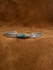 【Navajo】 Kingman Turquoise Silver Bangle/GILBERT WILSON